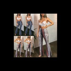 High-waist stretch pants